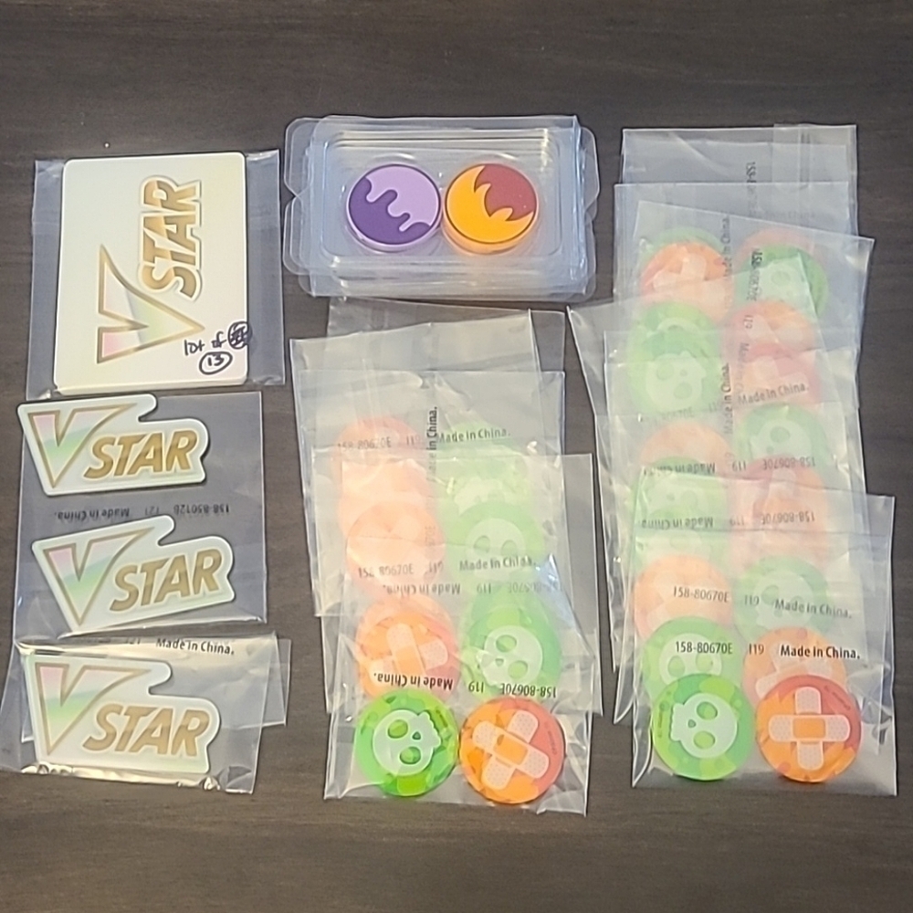 Pokemon Playing Lot: Vstar, poison, burn markers